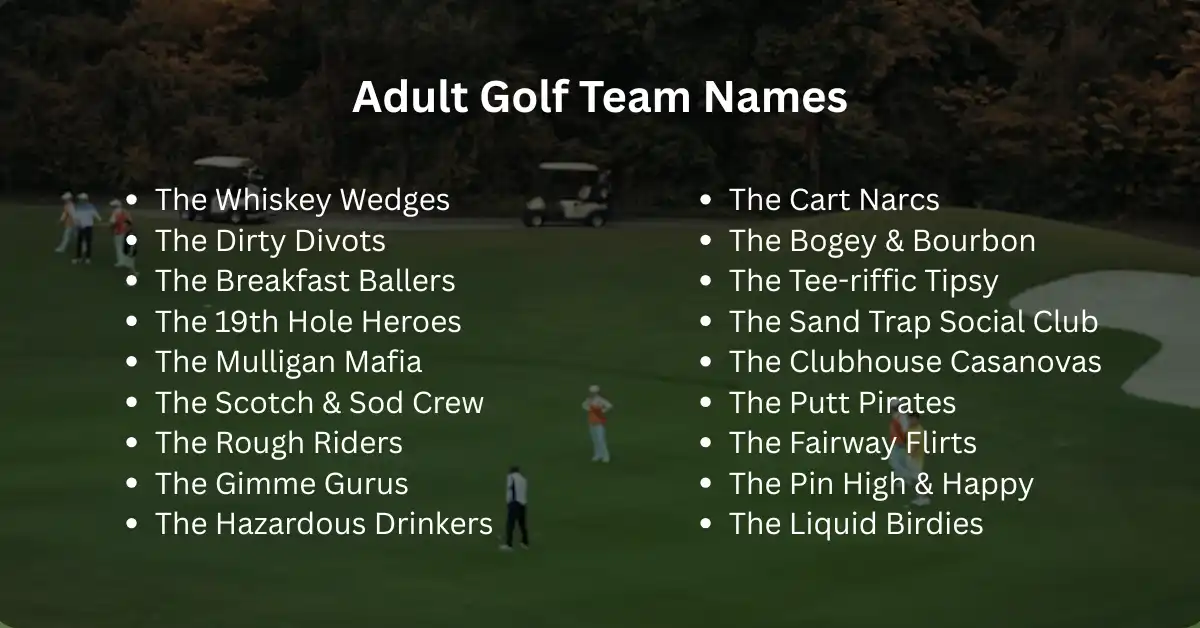 adult golf team names