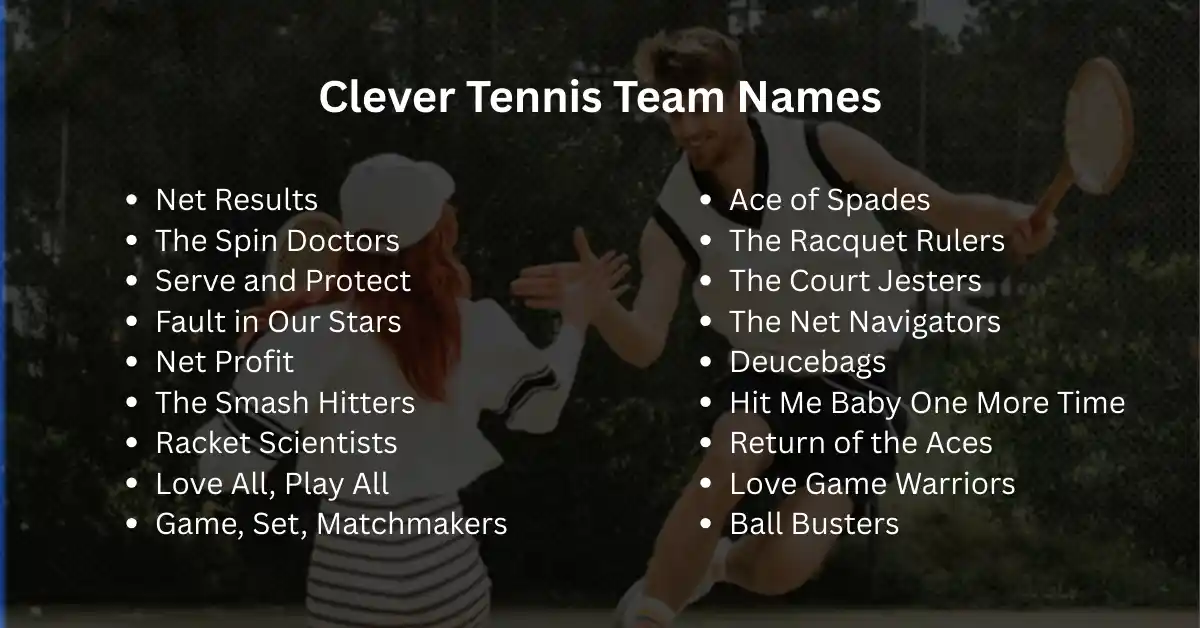 clever tennis team names