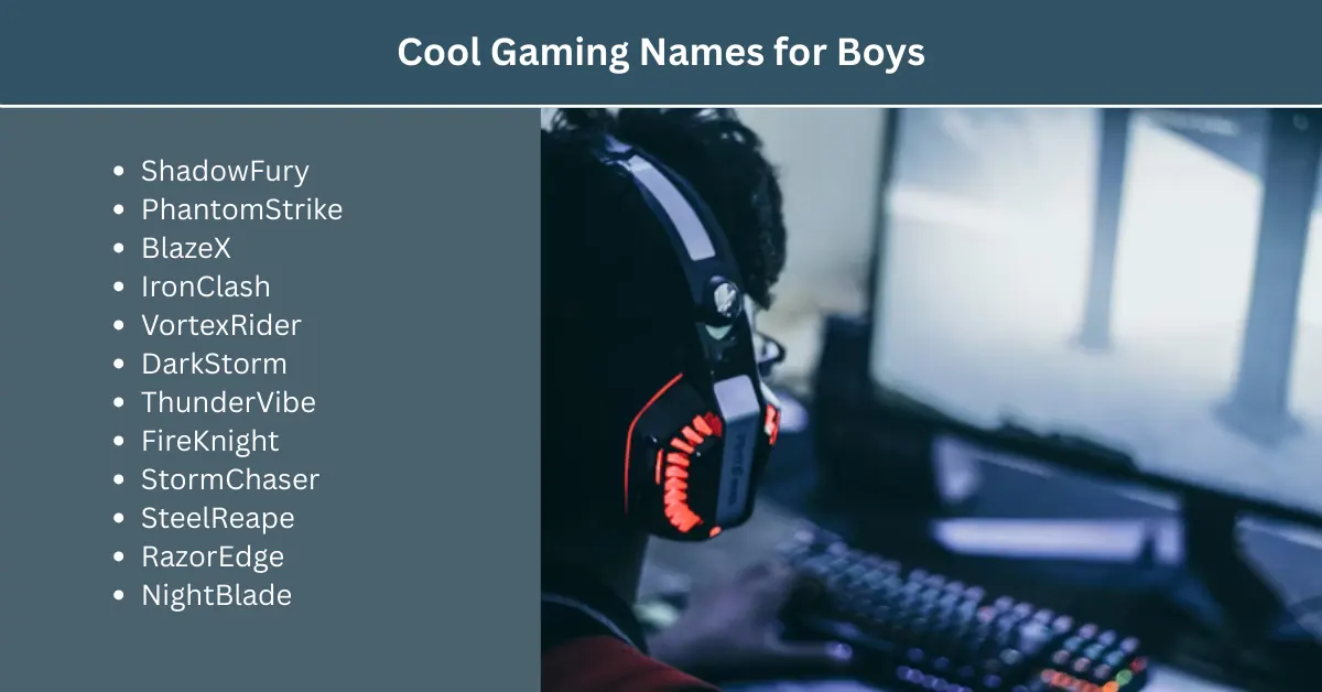 cool gaming names for boys