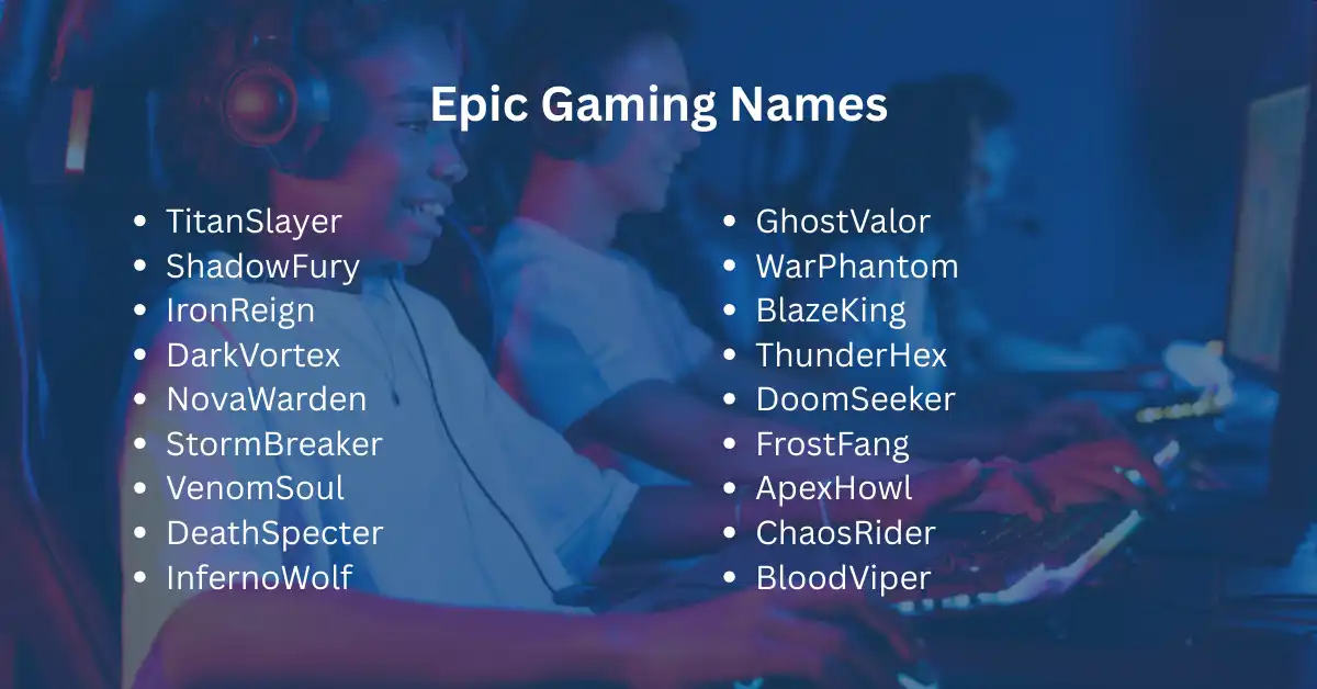 epic gaming names