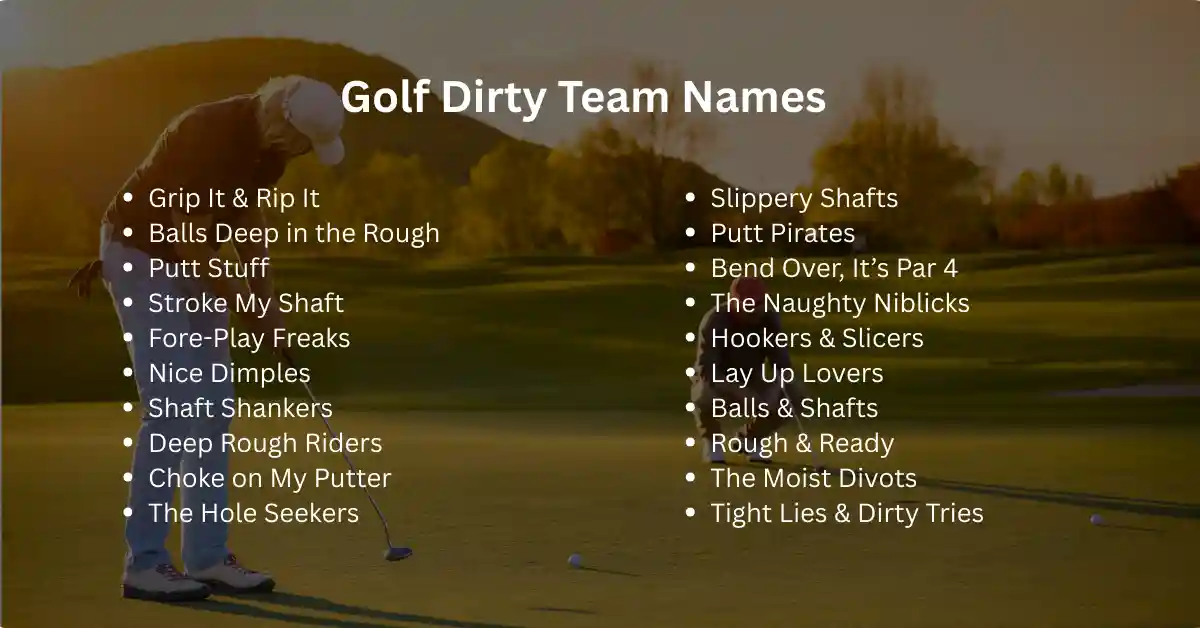 golf dirty team names