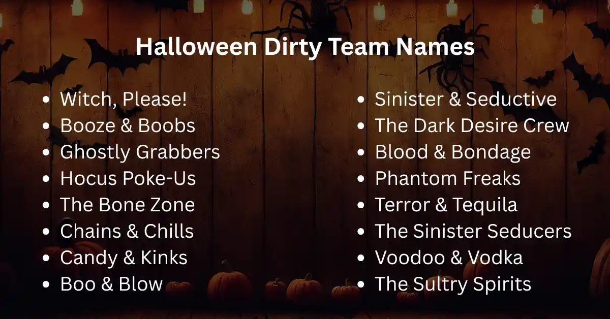 halloween dirty team names 