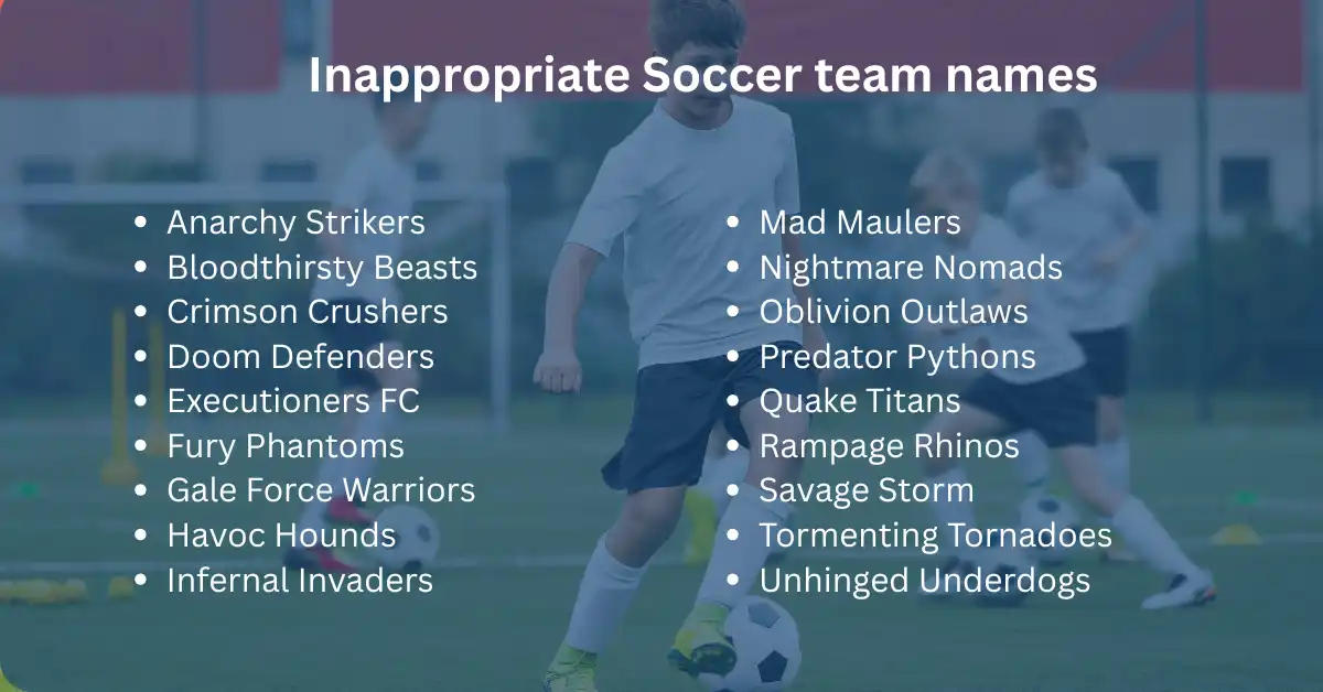 inappropriate soccer team name