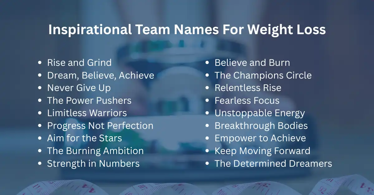 inspirational team names for weight loss​