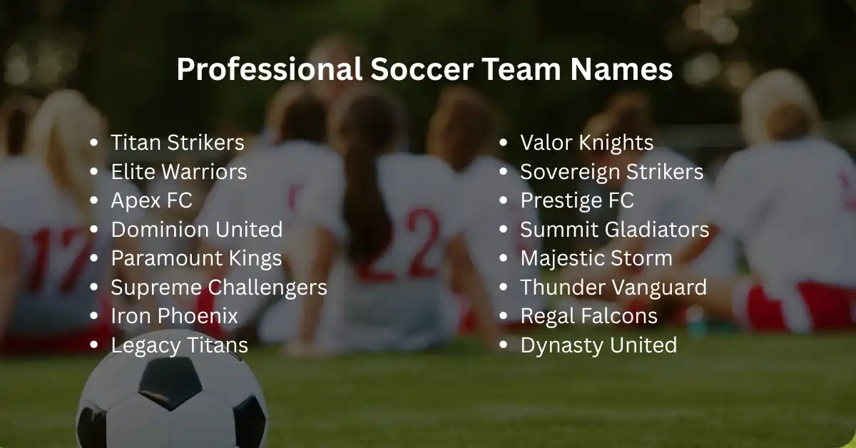 professional socerr team names