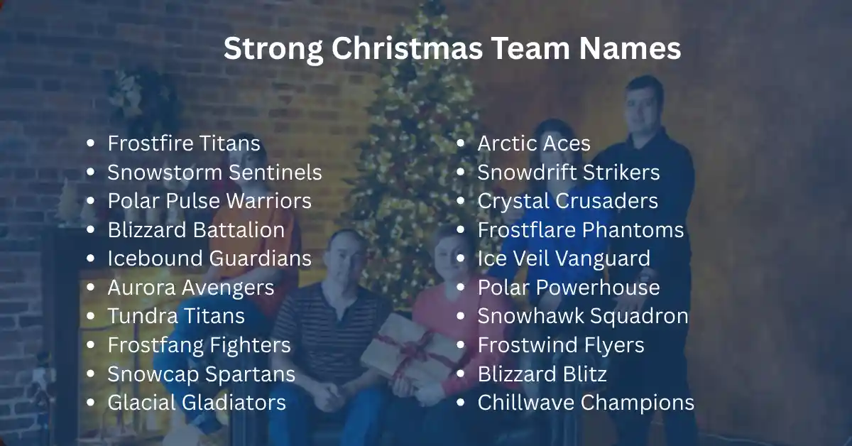 strong christmas team names