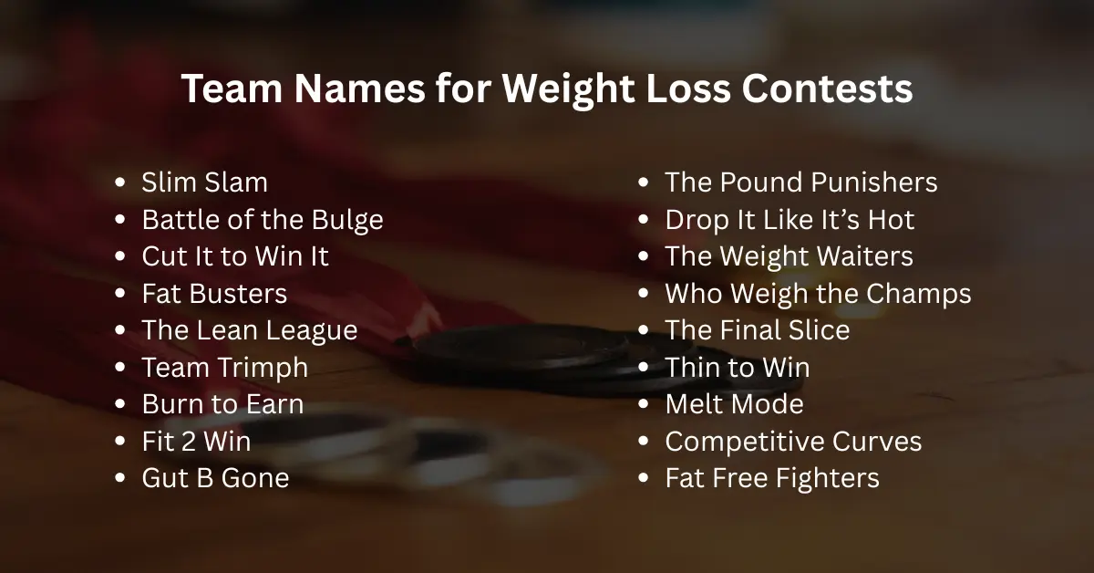 team names for weight loss contests