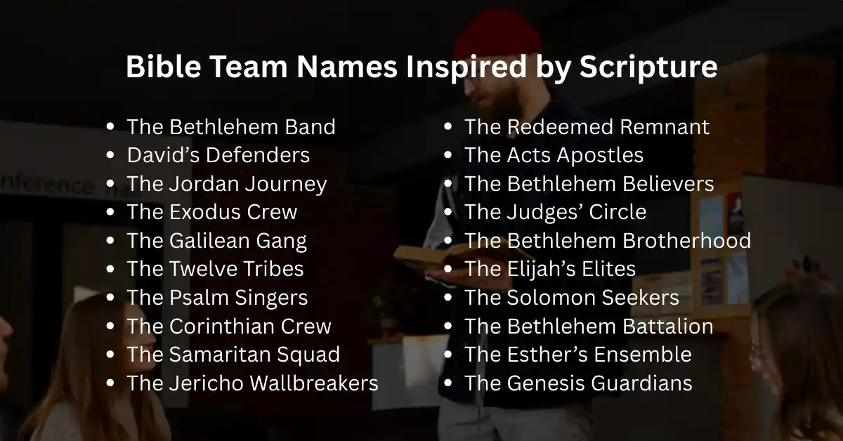 bible team names inspired by scripture