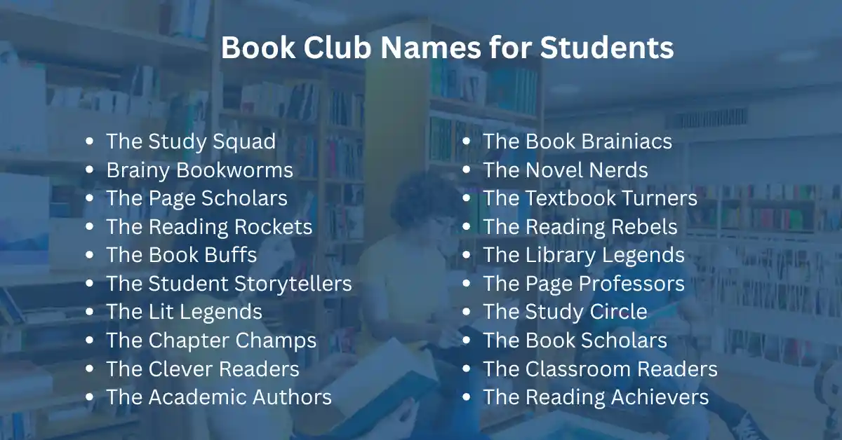 book club names for students