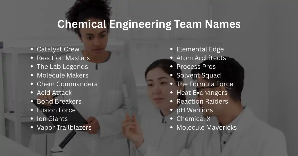 chemical engineering team names