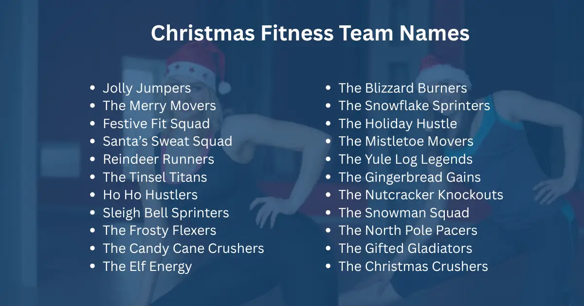christmas fitness team names