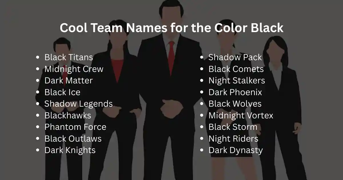 cool team names for color black
