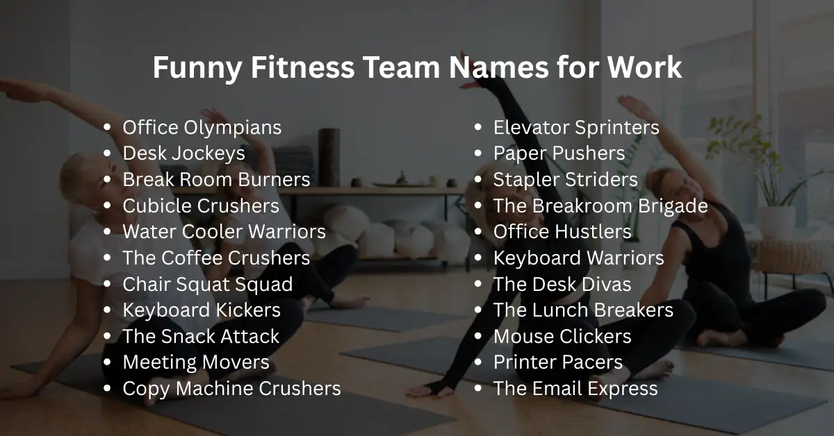 funny fitness team names for work