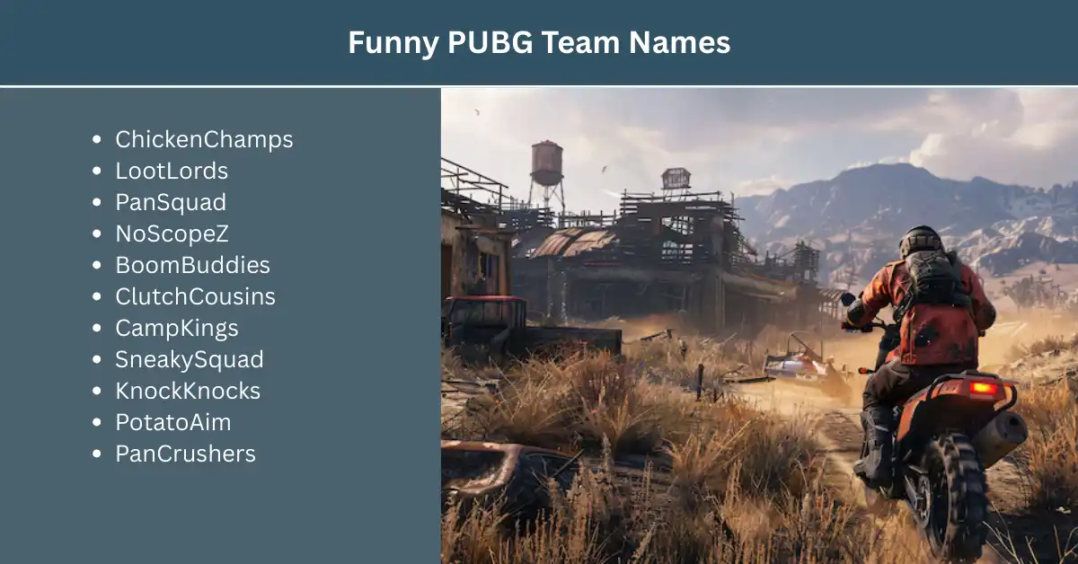 funny pubg team names