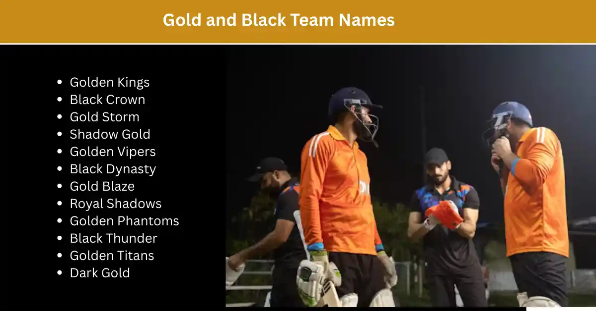 gold and black team names
