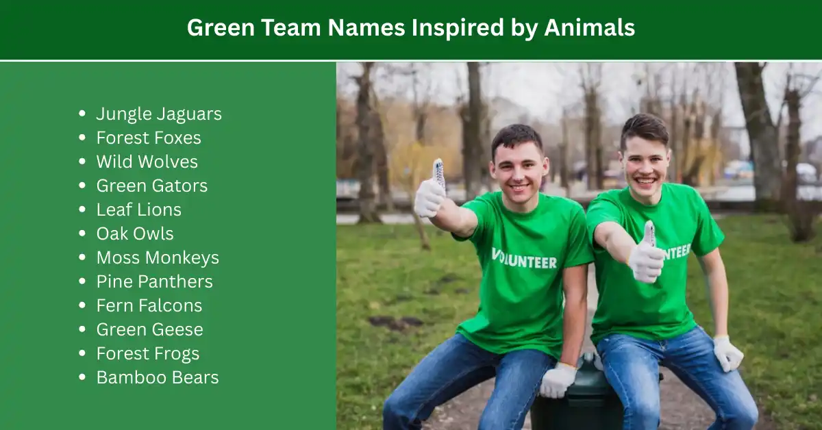 green team names inspired by animals