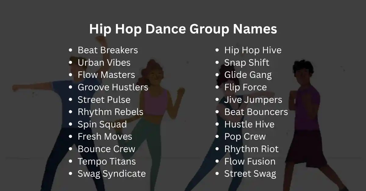 hip hop dance team names