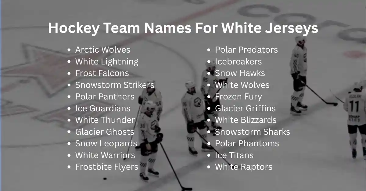 hockey team names for white jerseys
