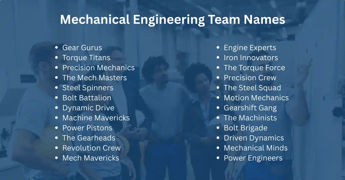 mechanical engineering team names