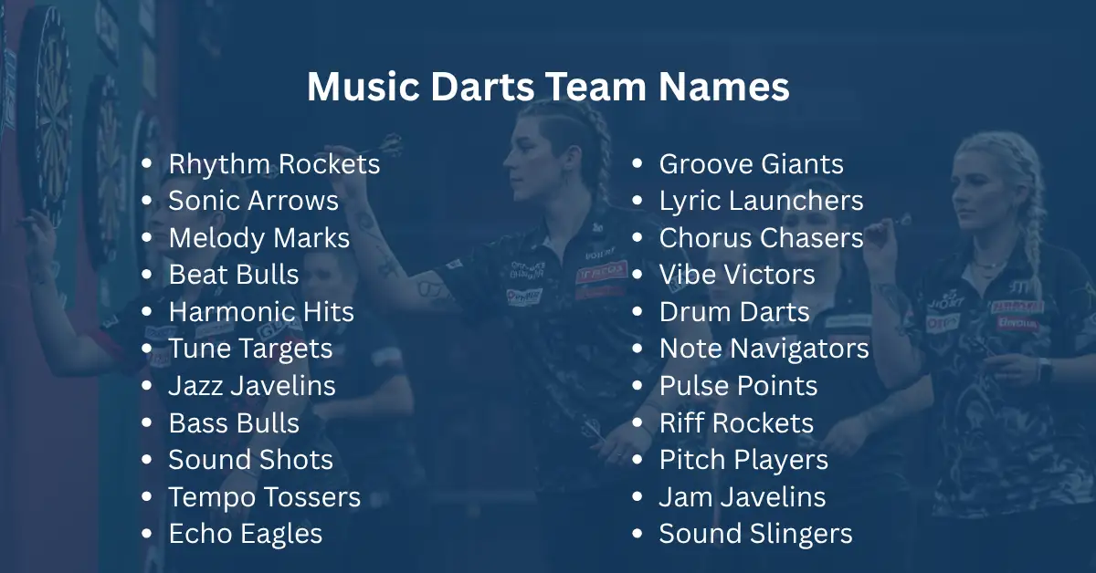 music dart team names