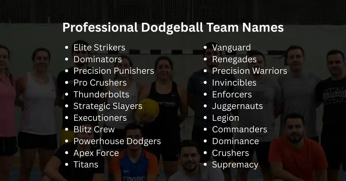 professional dodgeball team names