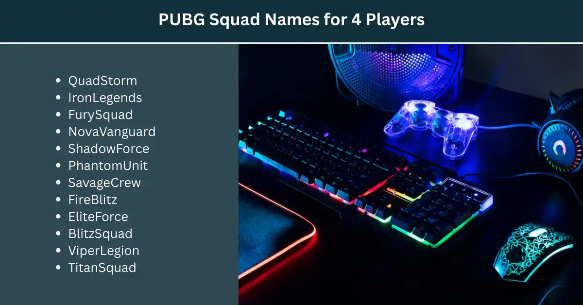 pubg team names for 4 players