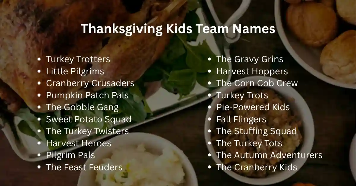 thanksgiving kids team names