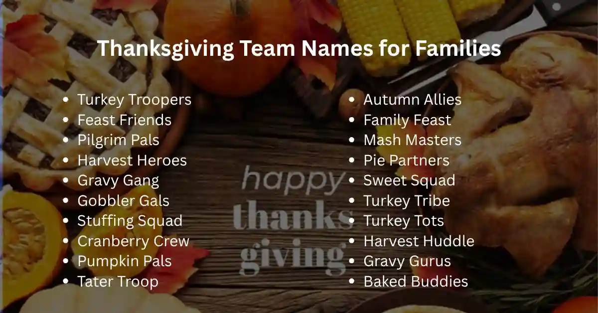 thanksgiving team names for families