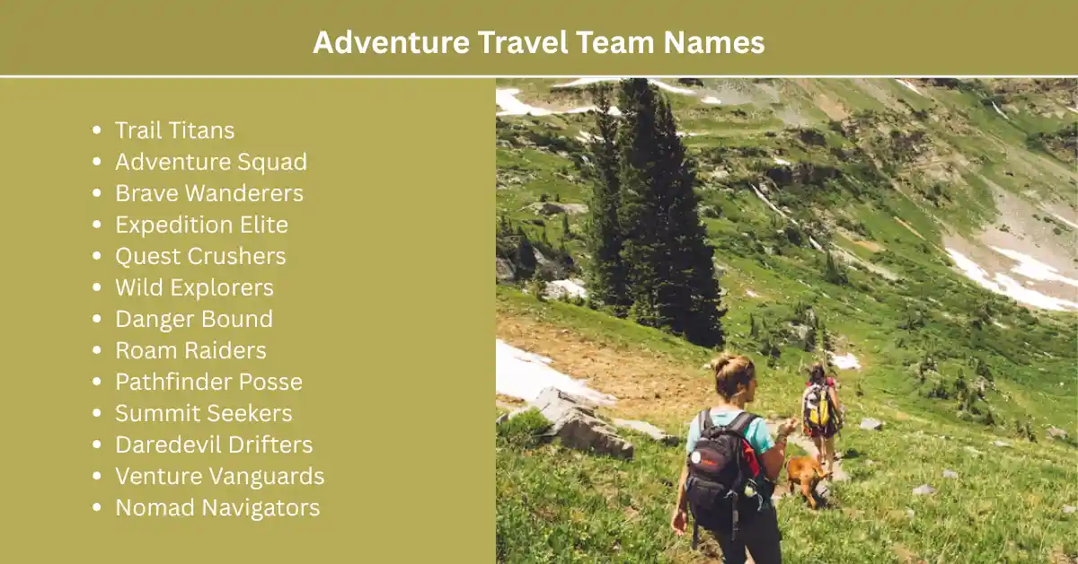 adventure travel team names