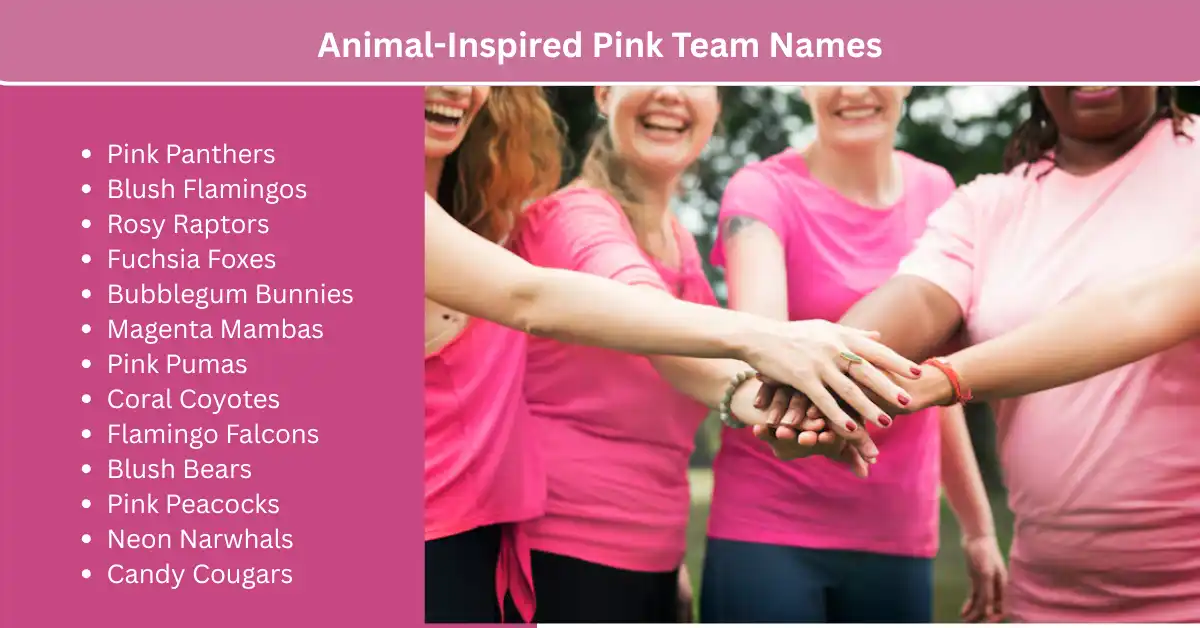 animal inspired pink team names