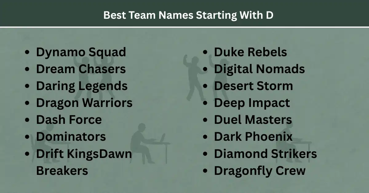 best team names starting with d