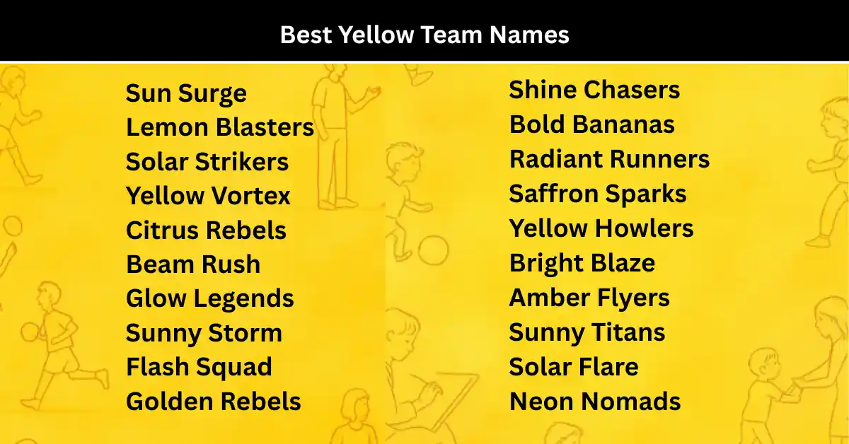 best yellow team names