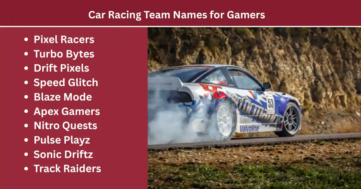 car racing team names for gamers