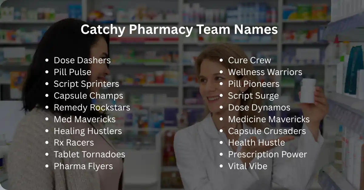 catchy pharmacy team names