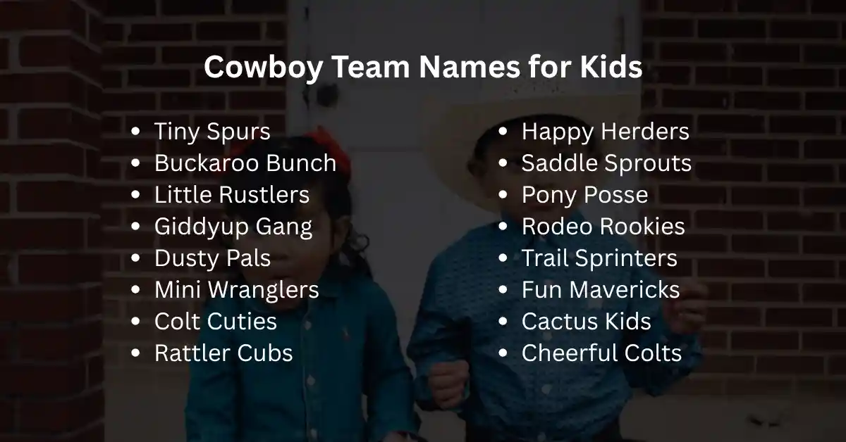 cowboy team names for kids