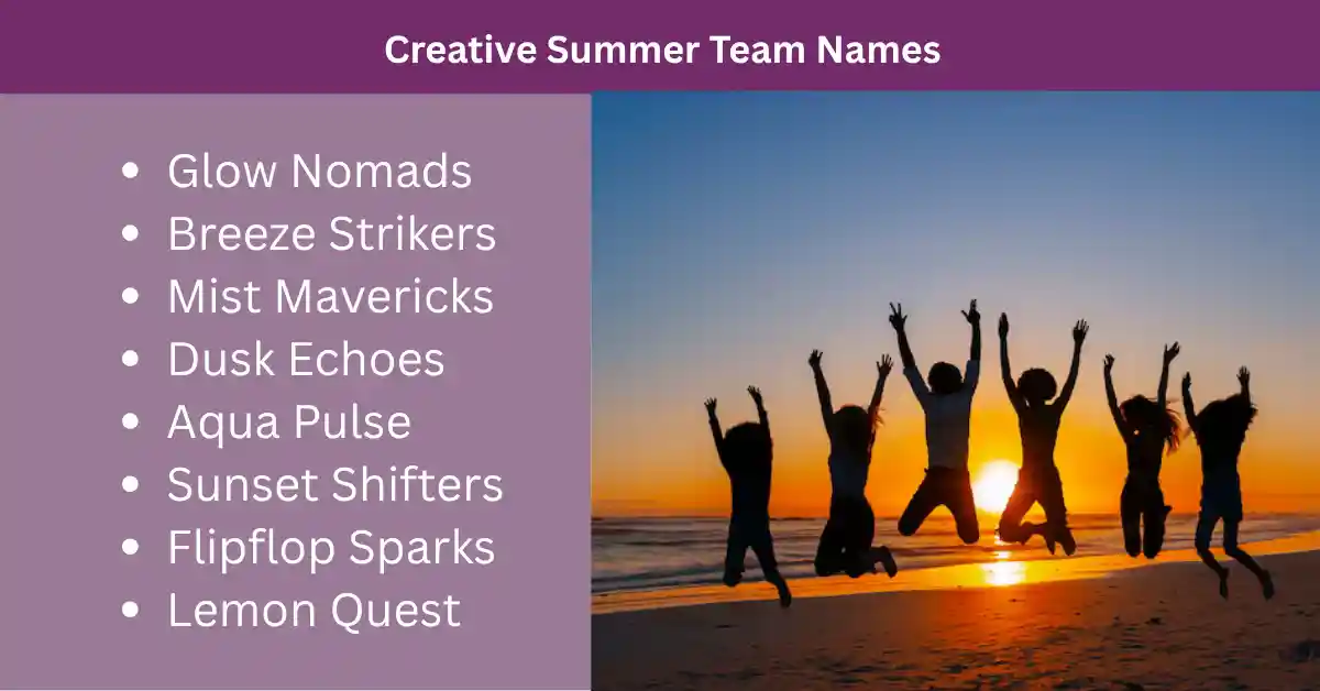 creative summer team names