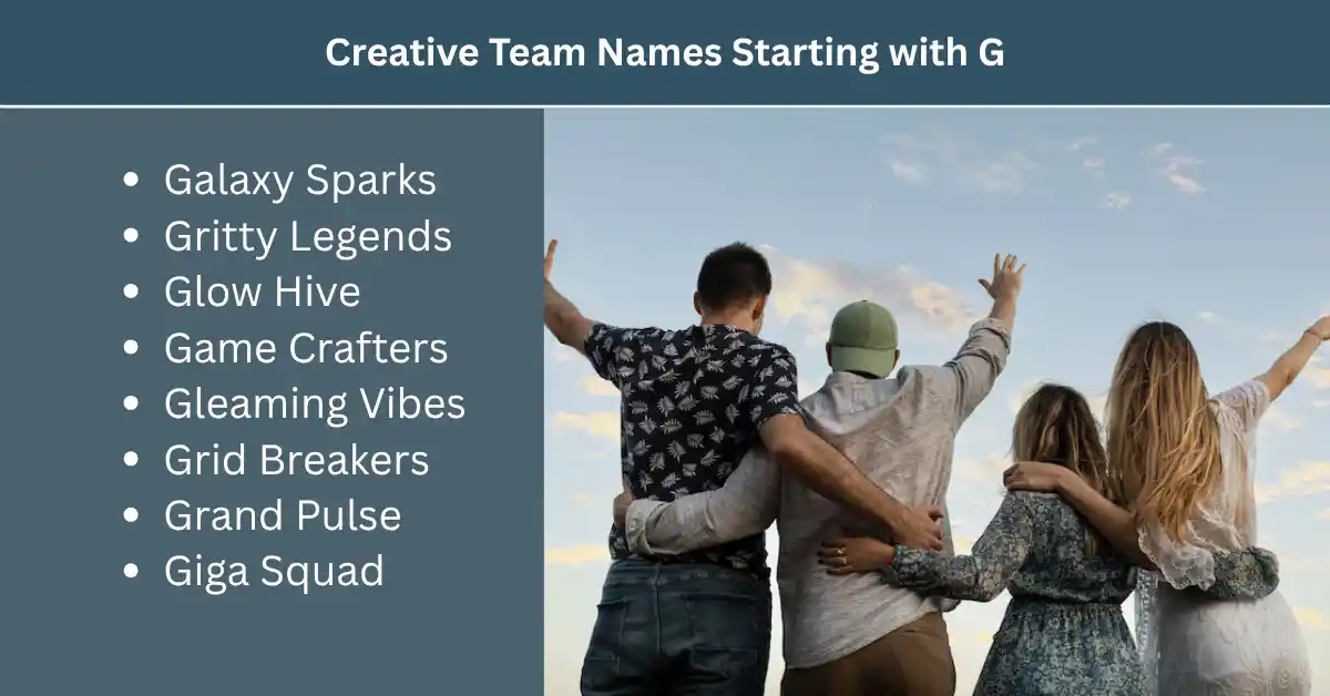 creative team names starting with g