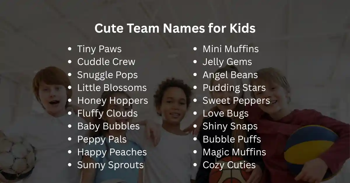 cute team names for kids