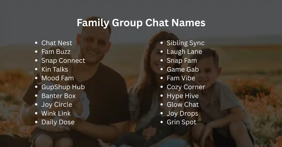 family group chat names