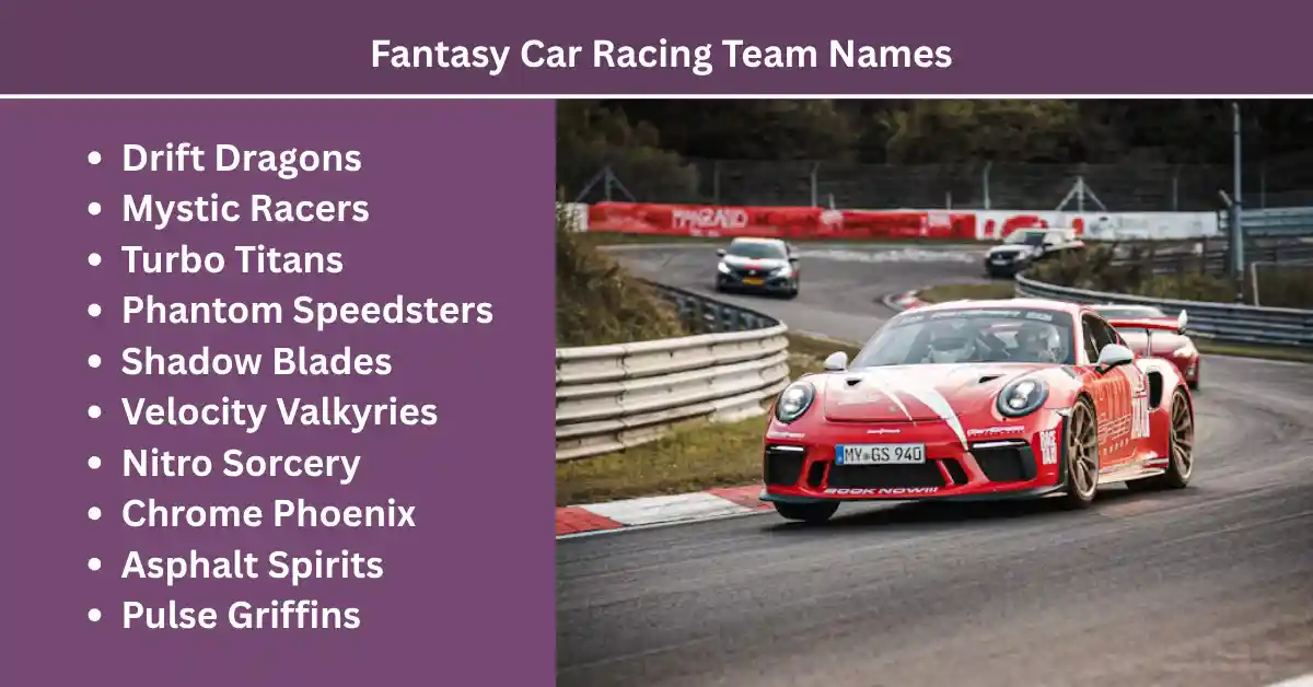 fantasy car racing team names