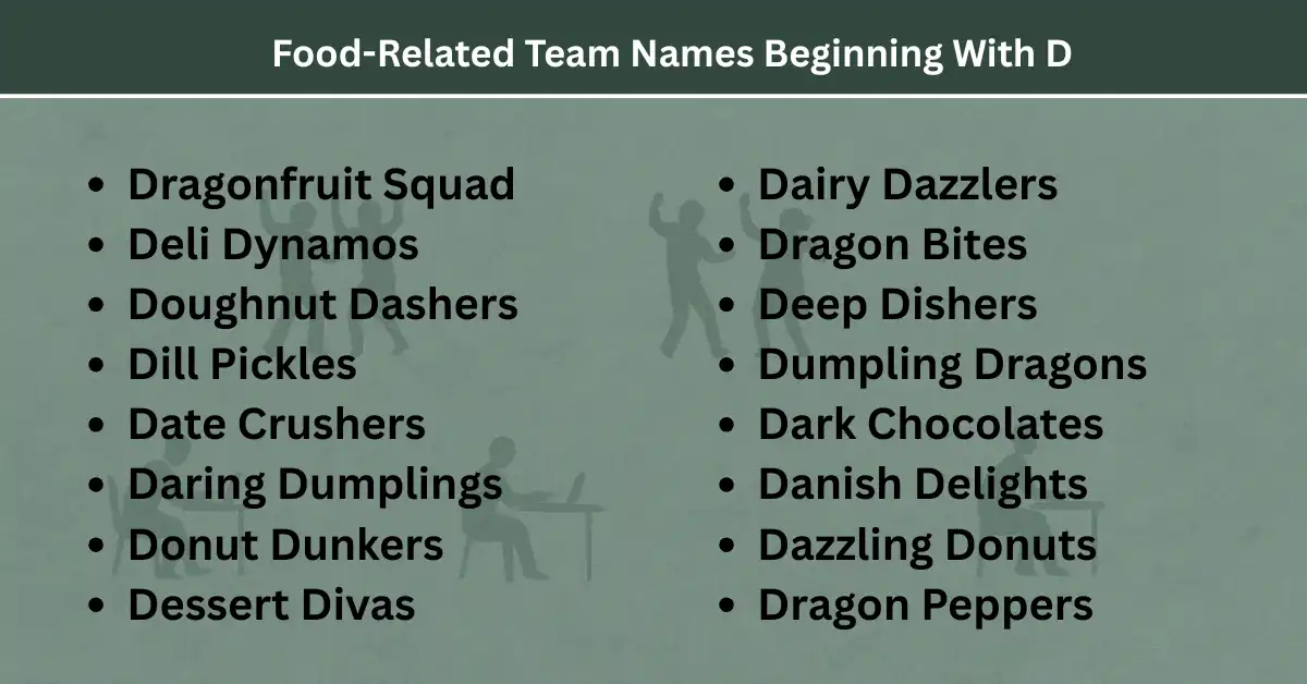 food related team names beginning with d