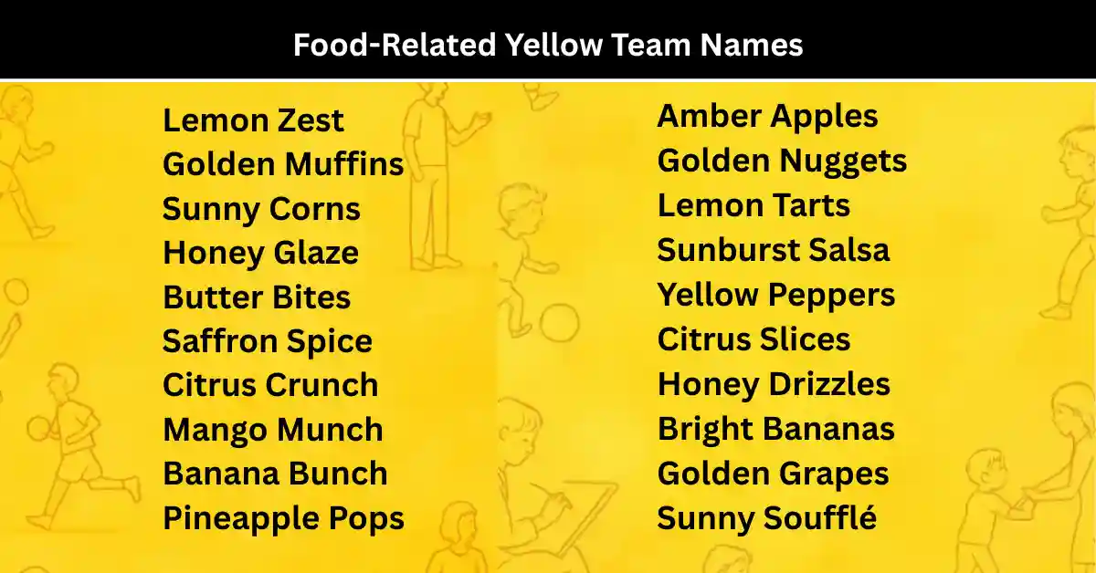 food related yellow team names
