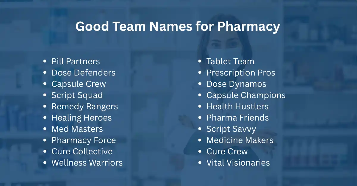 good team names for pharmacy