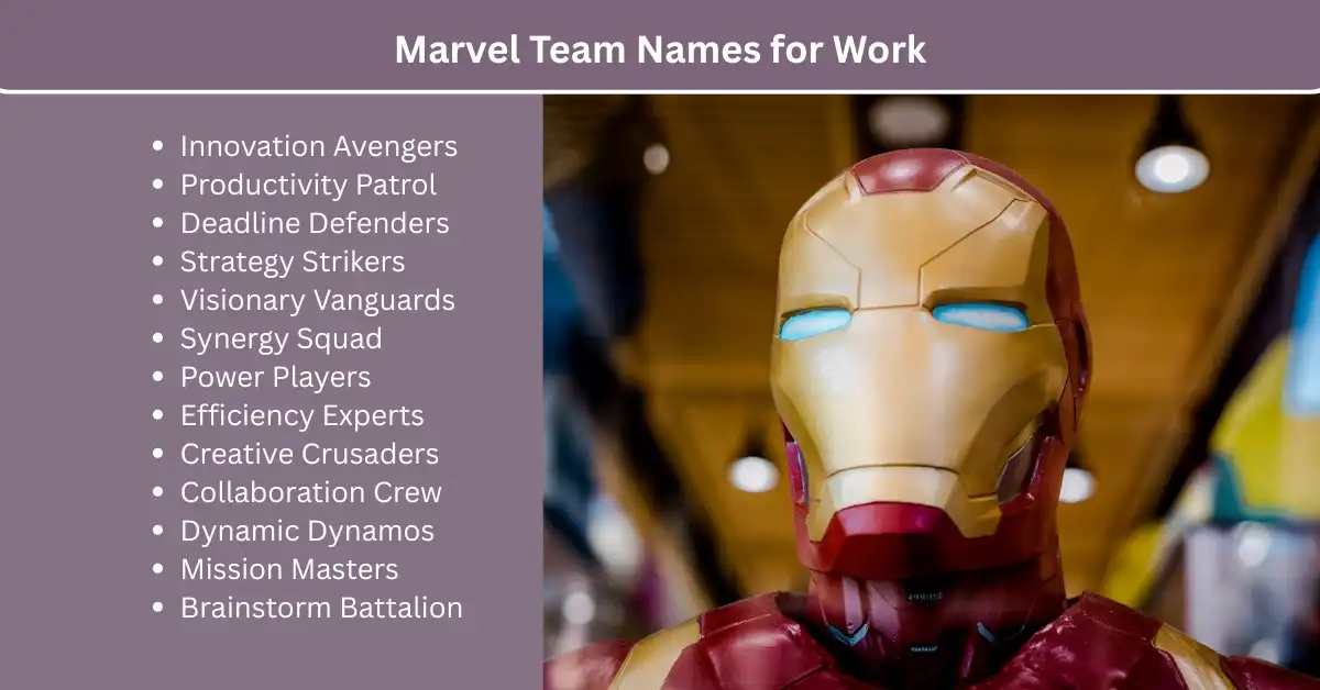 marvel team names for work