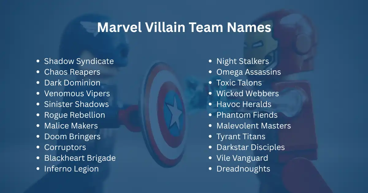 marvel villain team names