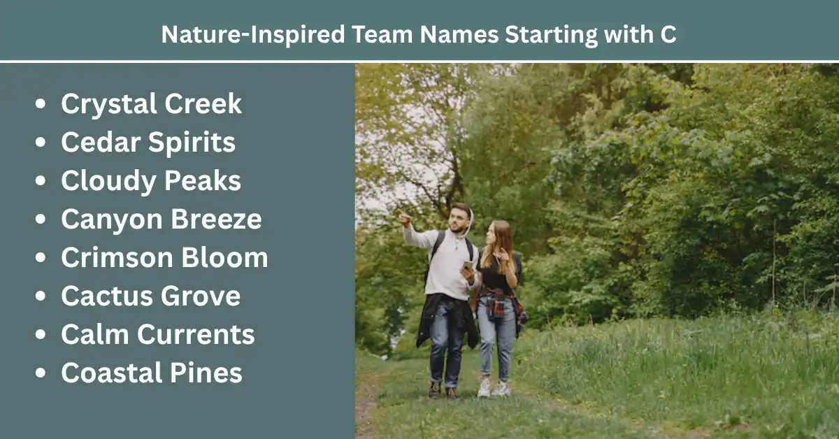 nature inspired team names starting with c 