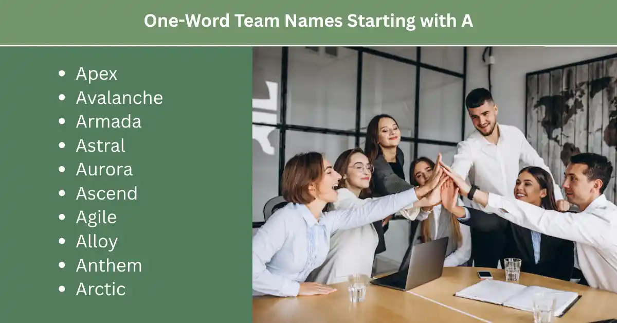 one word team names beginning with a