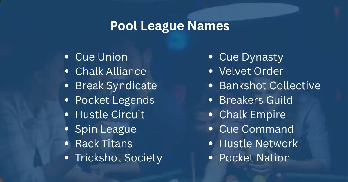 pool league team names