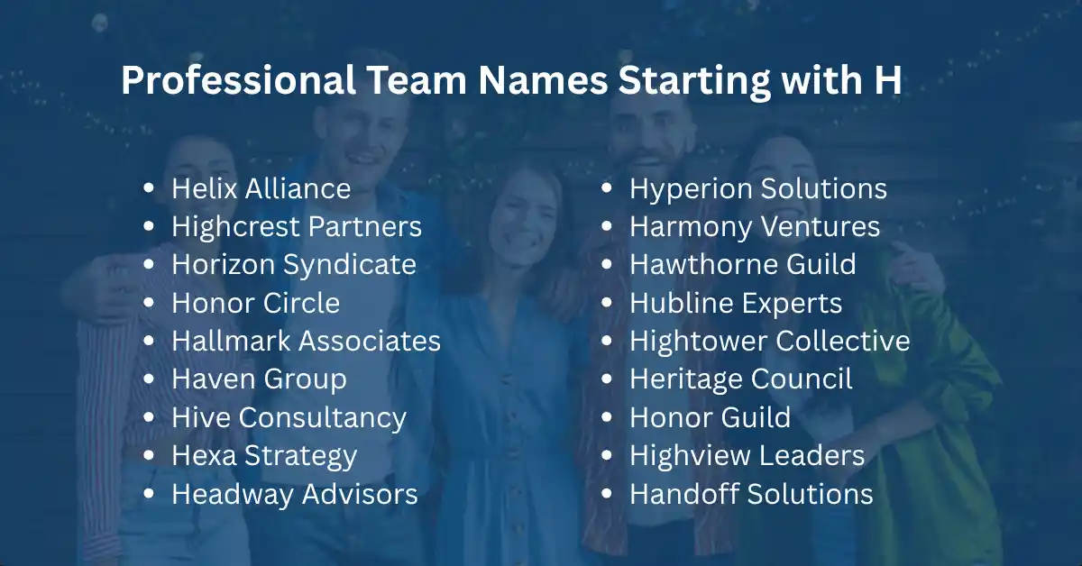 professional team names starting with h
