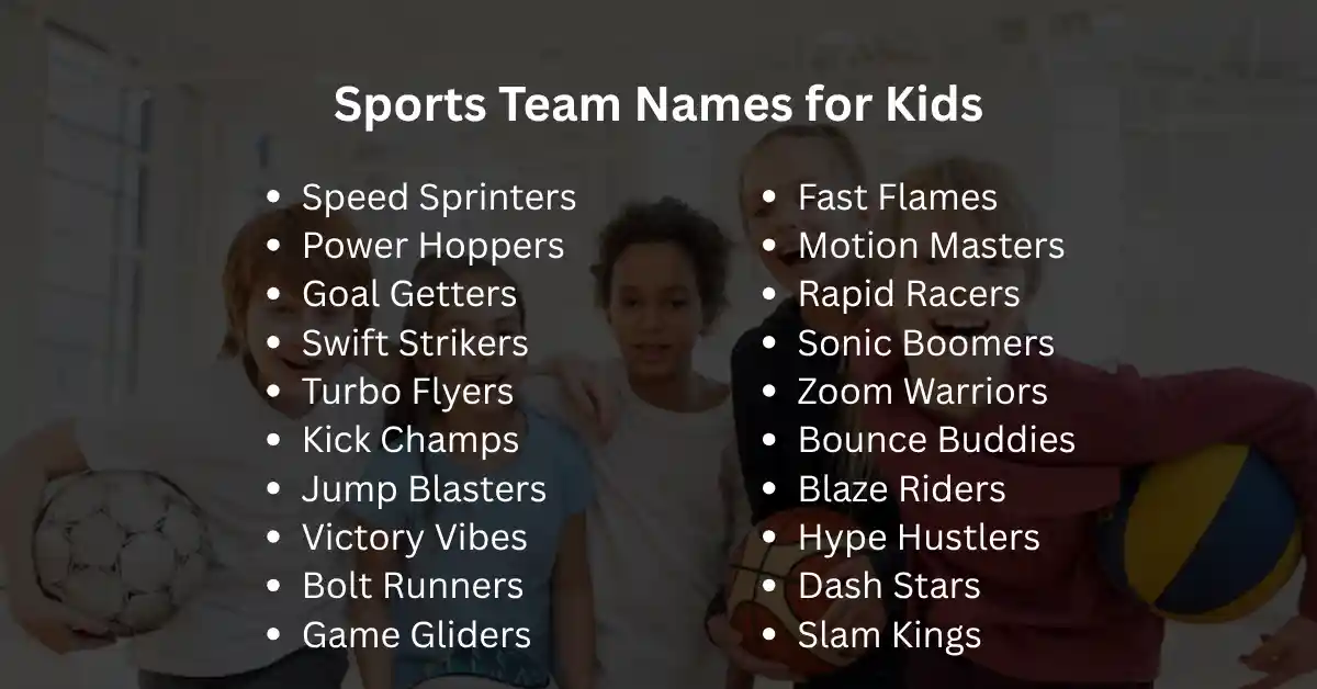 sports team names for kids